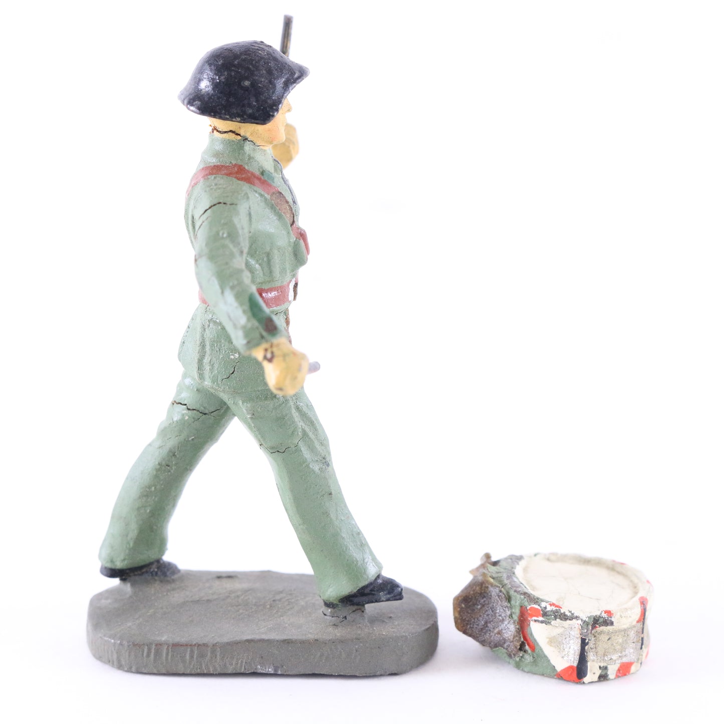 Elastolin WWII Marching Drummer Composite Vintage Toy Soldier 3"