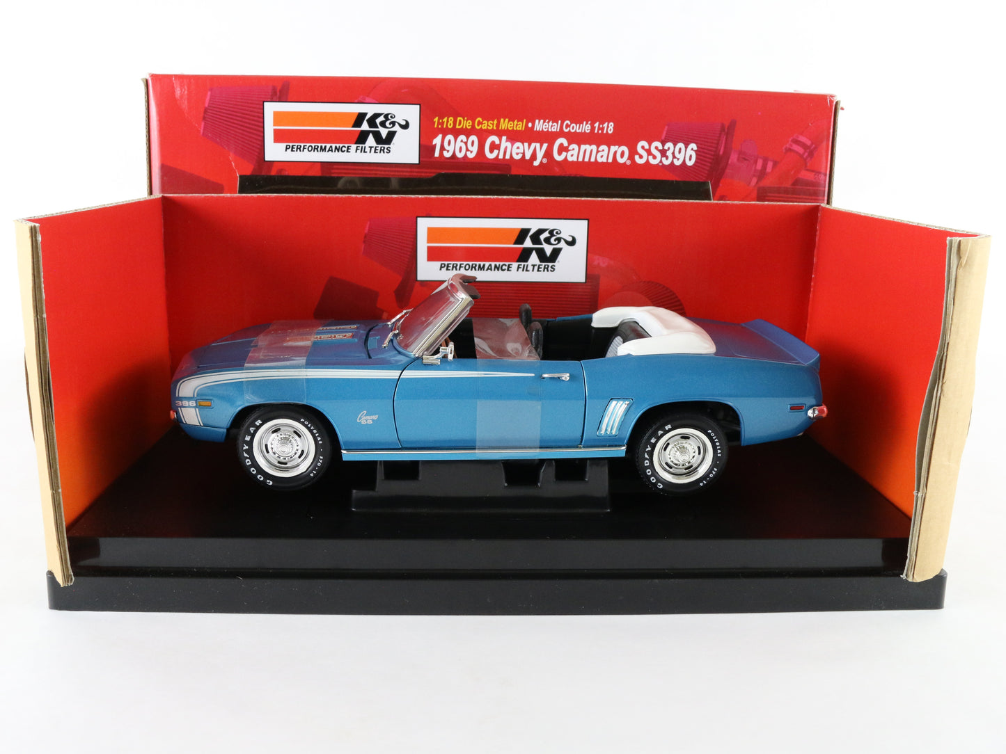 1969 Chevy Camaro Ss396 K&n Blue Convertible American Muscle ERTL 1:18 36996