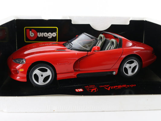 1992 Dodge Viper RT/10 Bburago 1:18 Red Diecast Model Car 3025