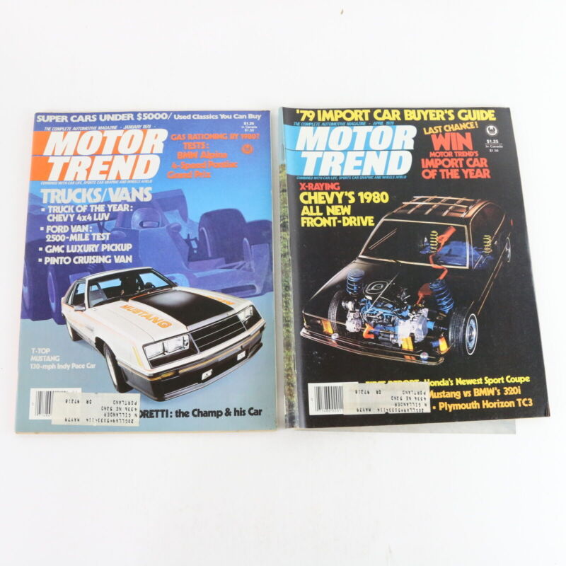 Lot Of 7 Motor Trend Jan Feb Mar Apr May July Aug 1979 Vintage Car Magazines