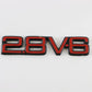  2.8 V-6 Chevy Celebrity Eurosport Red & Black Emblem Badge 6"