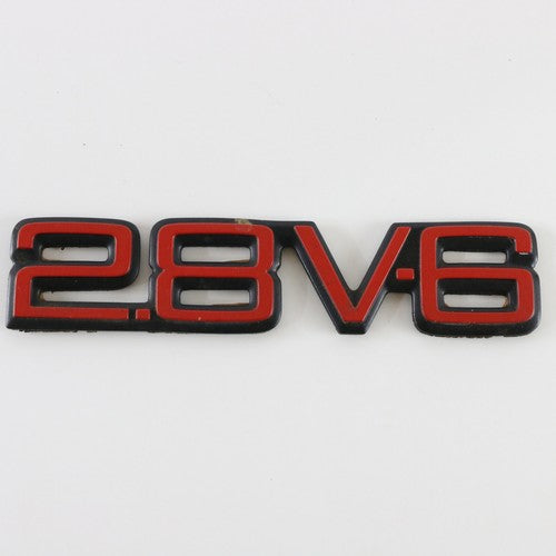  2.8 V-6 Chevy Celebrity Eurosport Red & Black Emblem Badge 6"