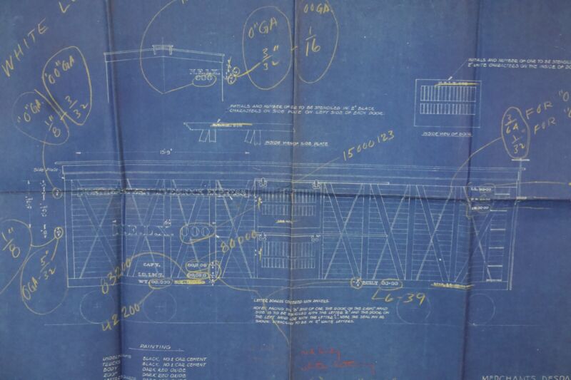 NELX Refrigerator Reefer Lettering Merchants Despatch 1937 Blueprint 28���