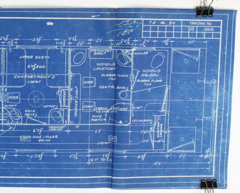 74-B-90 Floor Plan 4057-8 Section 6494 Pullman 1-Car Blueprint 41���