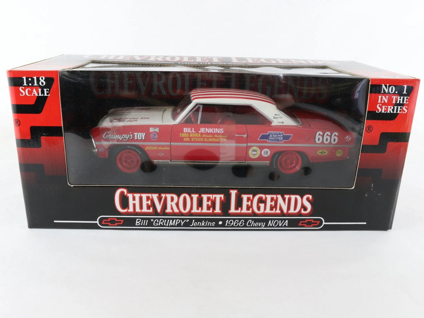 1966 Chevy Nova Bill Grumpy Jenkins Red White Chevrolet Legends ERTL 1:18 29264P