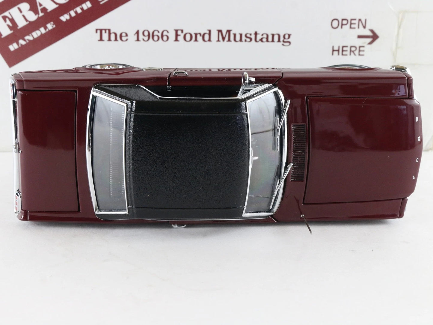1966 Ford Mustang Maroon Danbury Mint 1:24 Diecast Model Car
