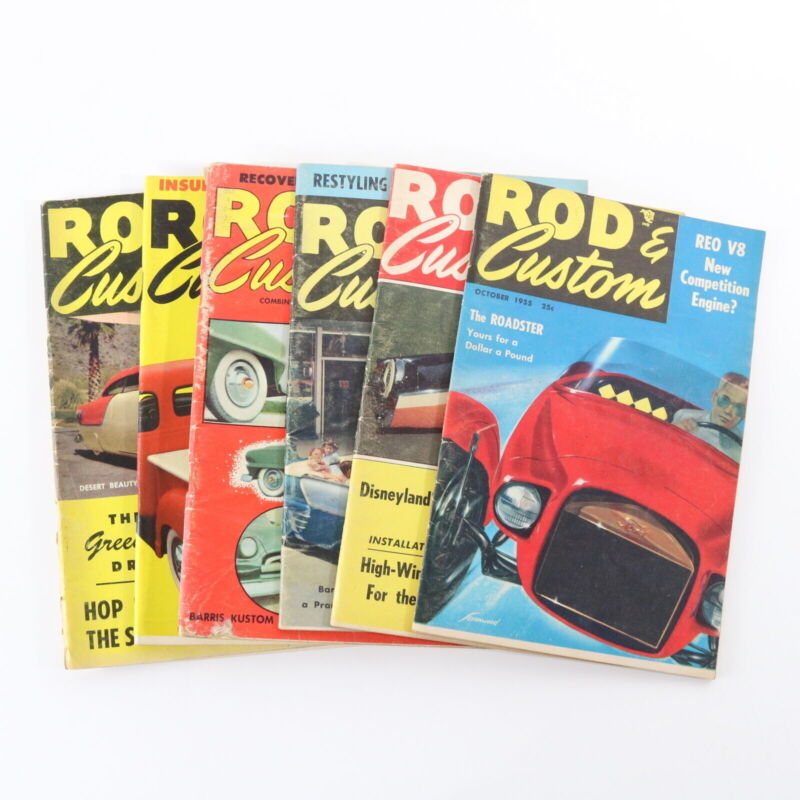 Lot Of 6 Rod & Custom July Aug Sep Oct Nov Dec 1955 Vintage Car Magazines