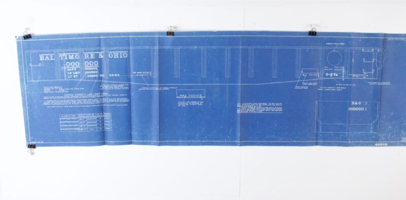 Baltimore & Ohio B&O Gondola Lettering & Marking X-66854E 1940 Blueprint 47.5���