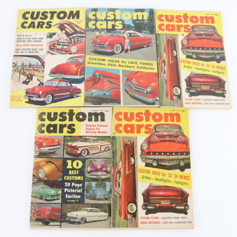 Lot Of 5 Custom Cars January March June July 1958 Vintage Car Magazines