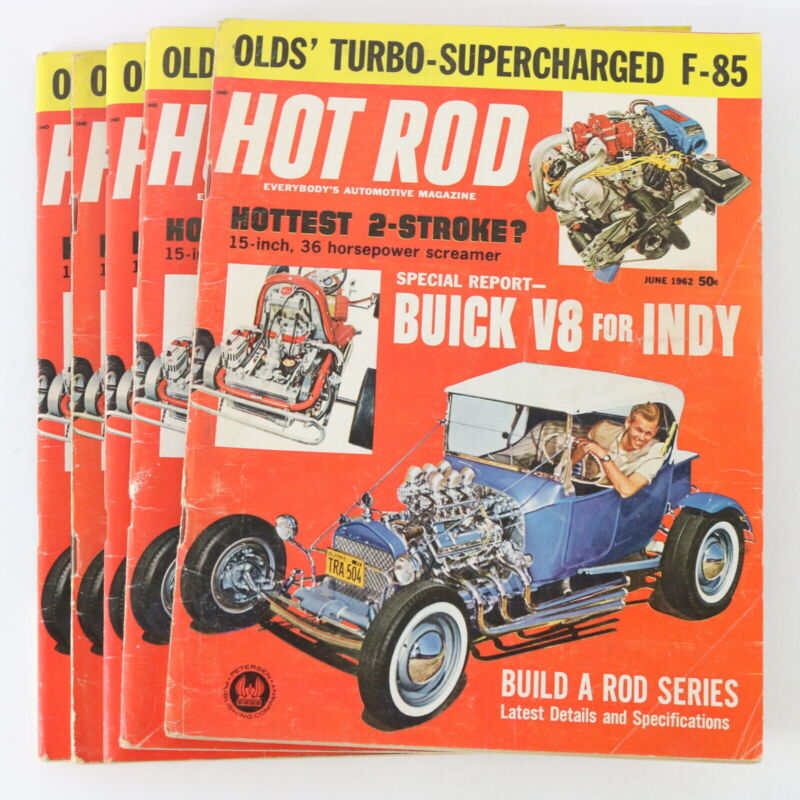 Lot Of 5 Hot Rod Buick V8 Indy Olds Turbo F-85 June 1962 Vintage Car Magazines