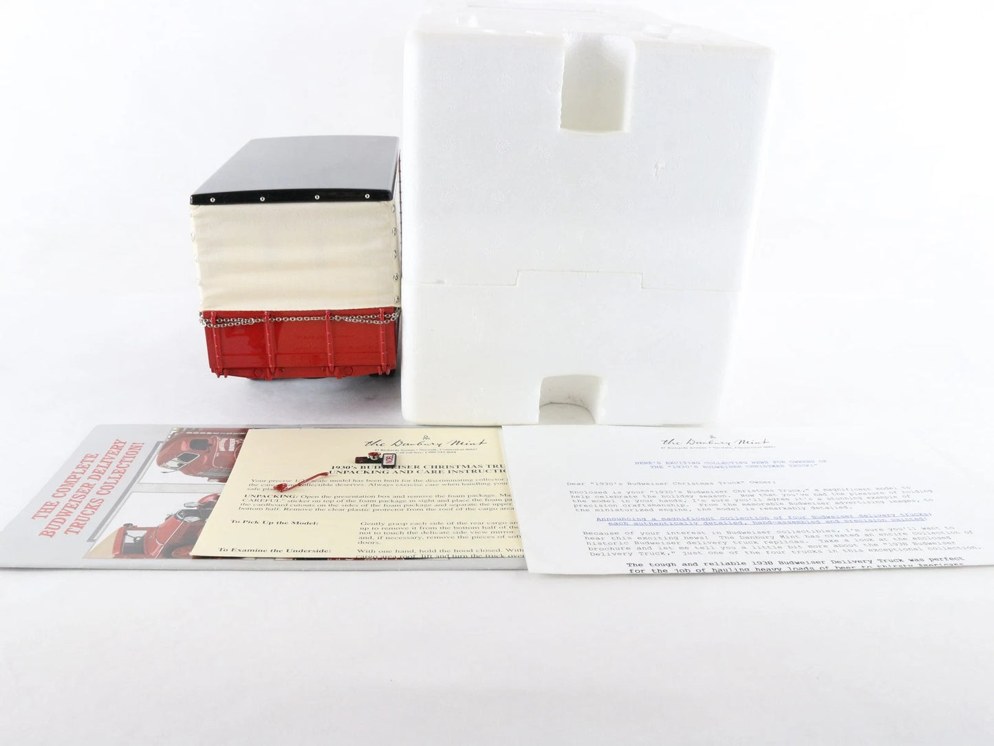 1930s Budweiser Christmas Delivery Truck Red Danbury Mint 1:24 Diecast Model