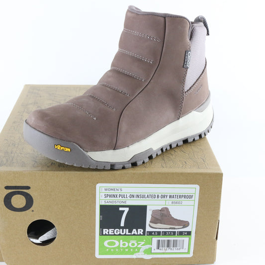 Oboz Sphinx Pull-on Insulated B-Dry Womens Sandstone Waterproof Winter Boots 7