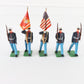 Lot Of 5 US Marine Color Guard Soldiers Britains 54mm Plastic Figures