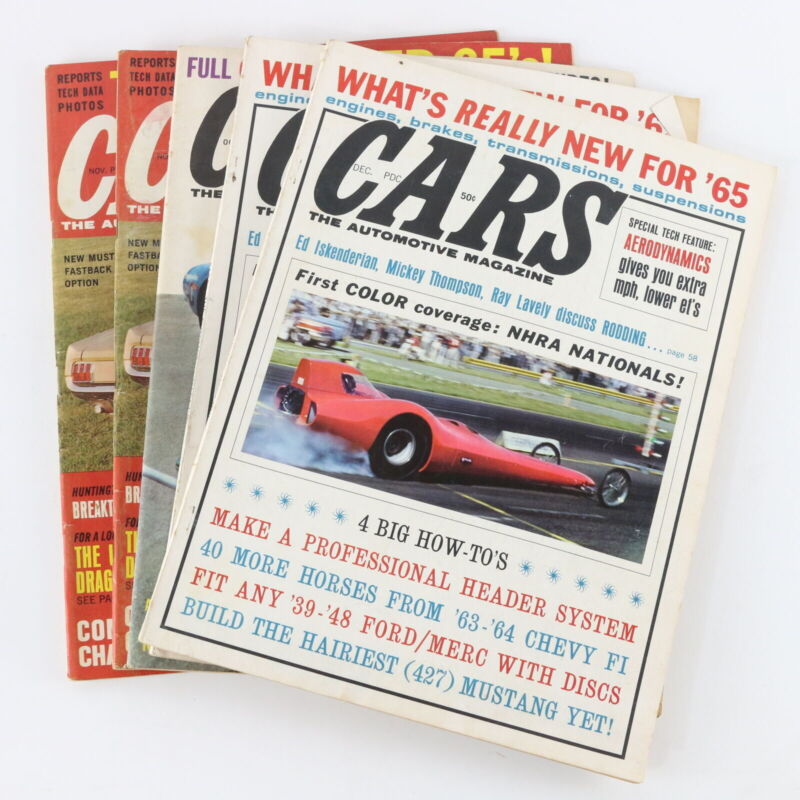 Lot Of 5 Cars Automotive Oct Nov Dec 1964 Vintage Car Magazines