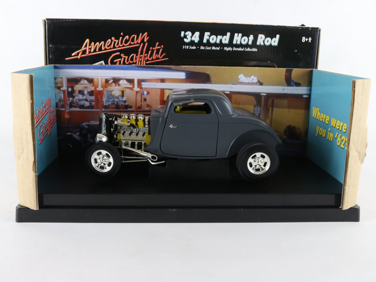 1934 '34 Ford Hot Rod Gray American Graffiti Muscle ERTL 1:18 Model Car 36604