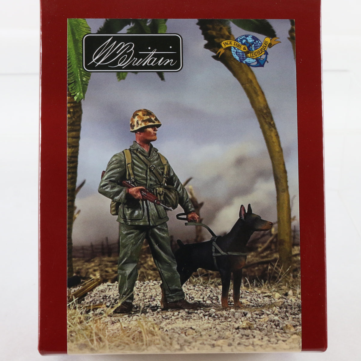 USMC Dog Handler Soldier W/ Dog 1942-45 Britains 1:30 13029 Metal Figure