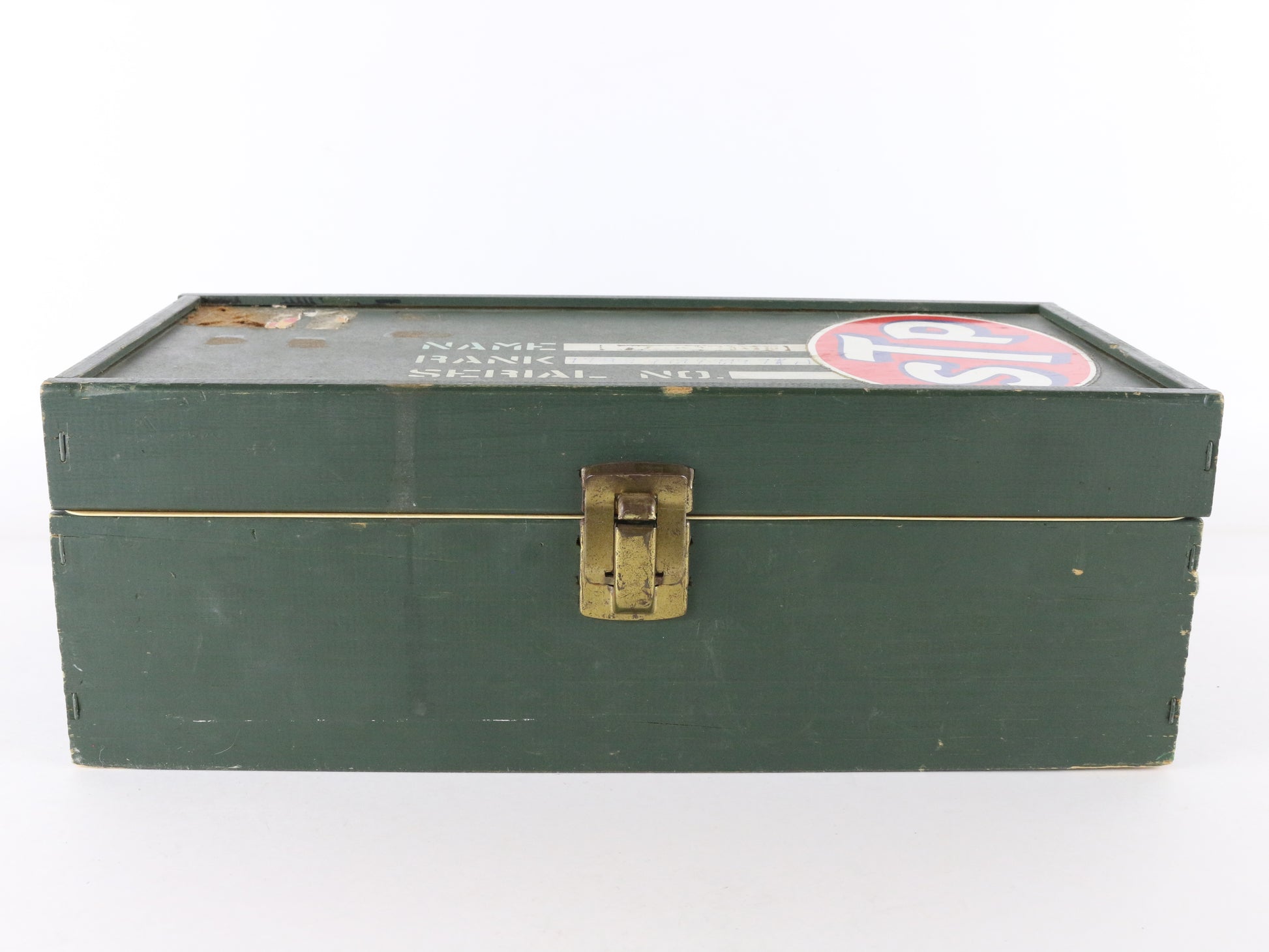  1960s Gi Joe Hasbro Wooden Green Military Footlocker Case W/ Tray