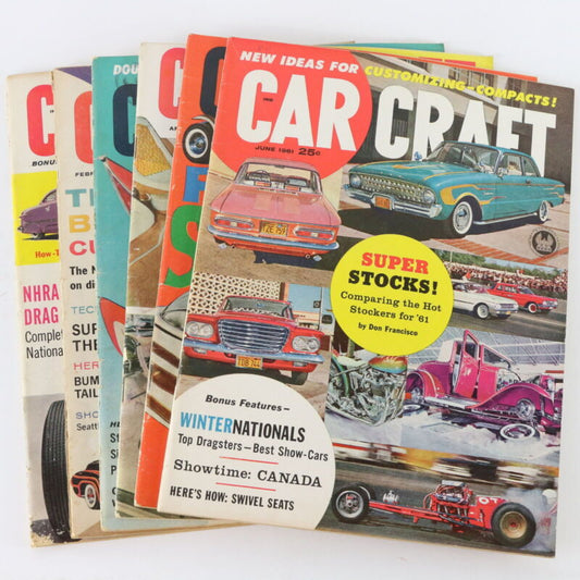 Lot Of 6 Car Craft Jan Feb Mar Apr May June 1961 Vintage Car Magazines