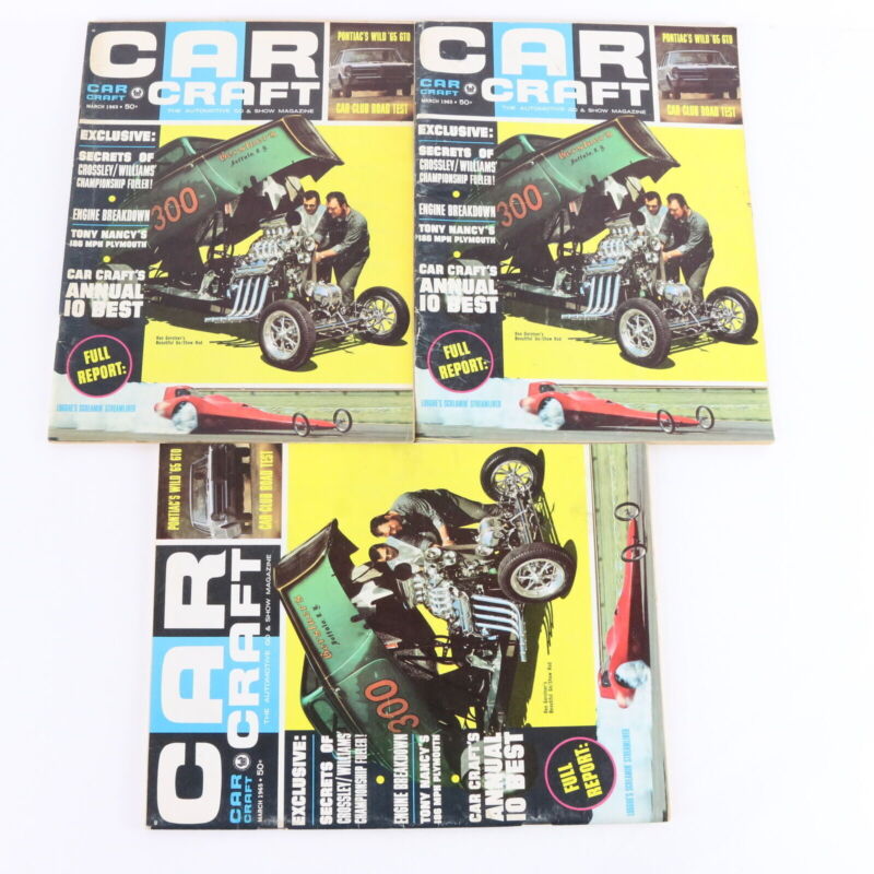 Lot Of 6 Car Craft Hot Rods January & March 1965 Vintage Car Magazines