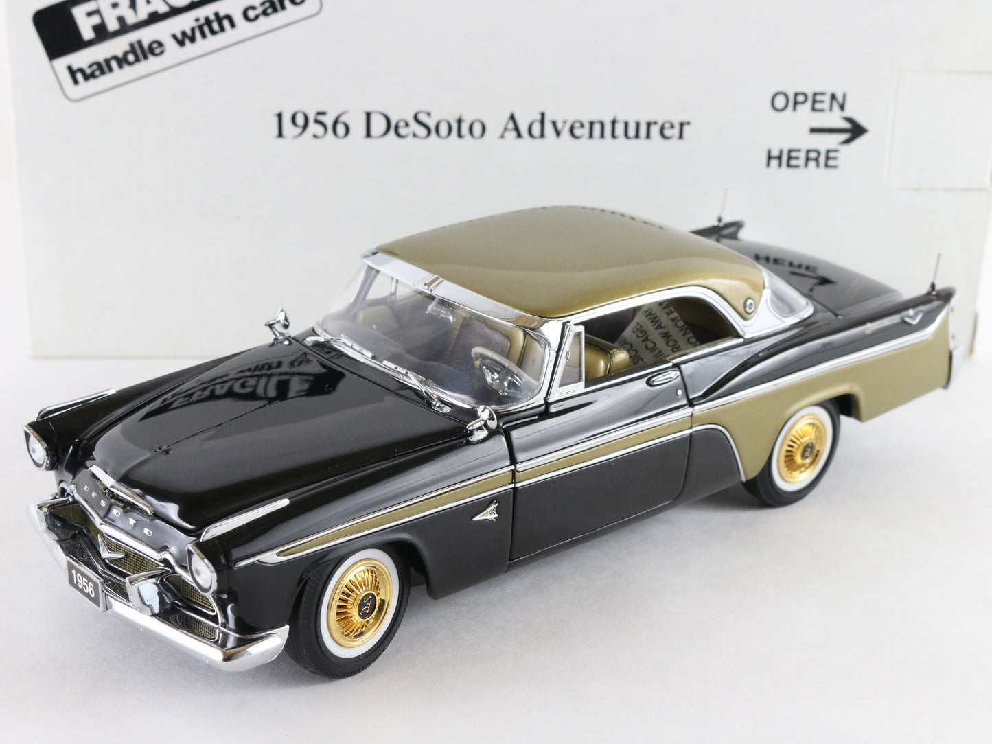 1956 Desoto Adventurer Black Gold Danbury Mint 1:24 Diecast Model Car