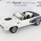 1971 Plymouth Hemi Cuda Barracuda Convertible White Black Danbury 1:24 Diecast