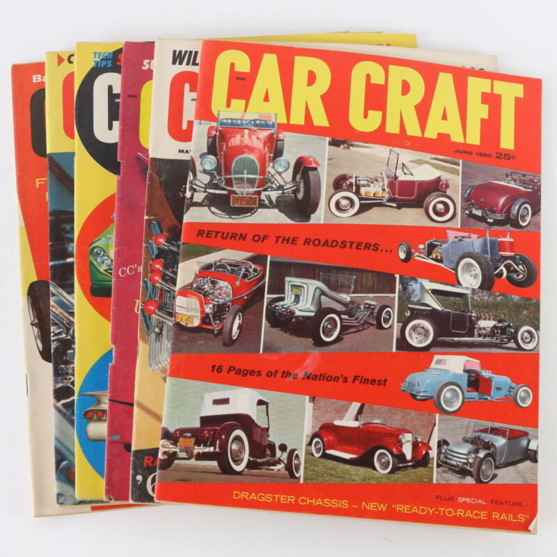 Lot Of 6 Car Craft Jan Feb Mar Apr May June 1960 Vintage Car Magazines