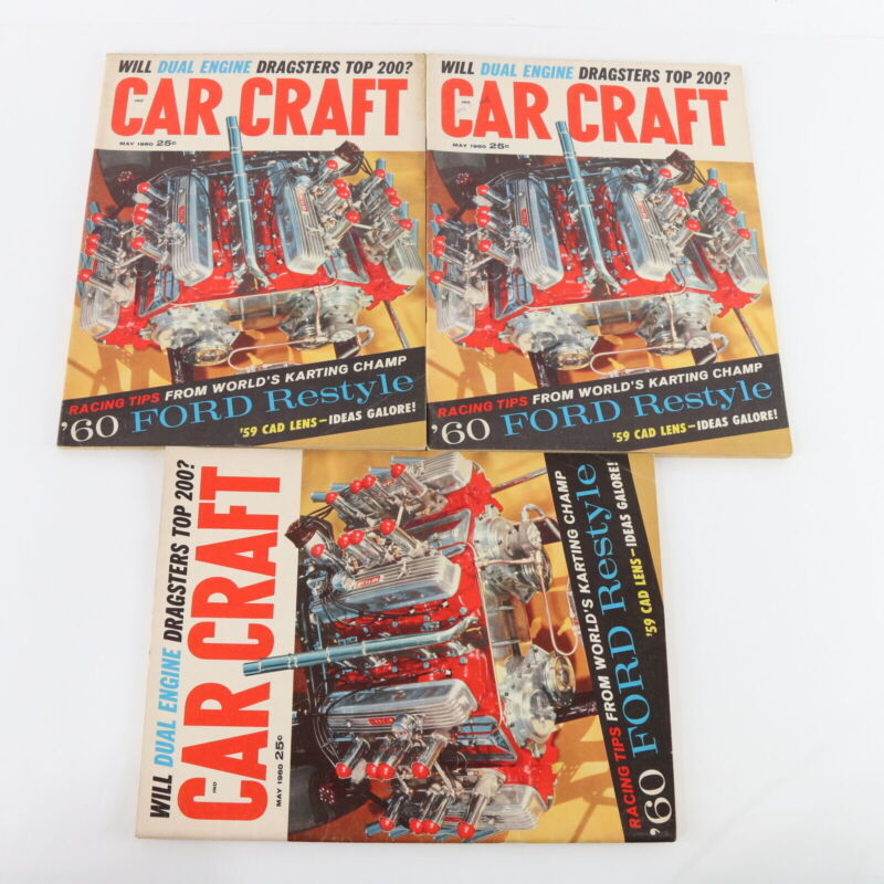 Lot Of 6 Car Craft Roadster 60' Ford January & May 1960 Vintage Car Magazines