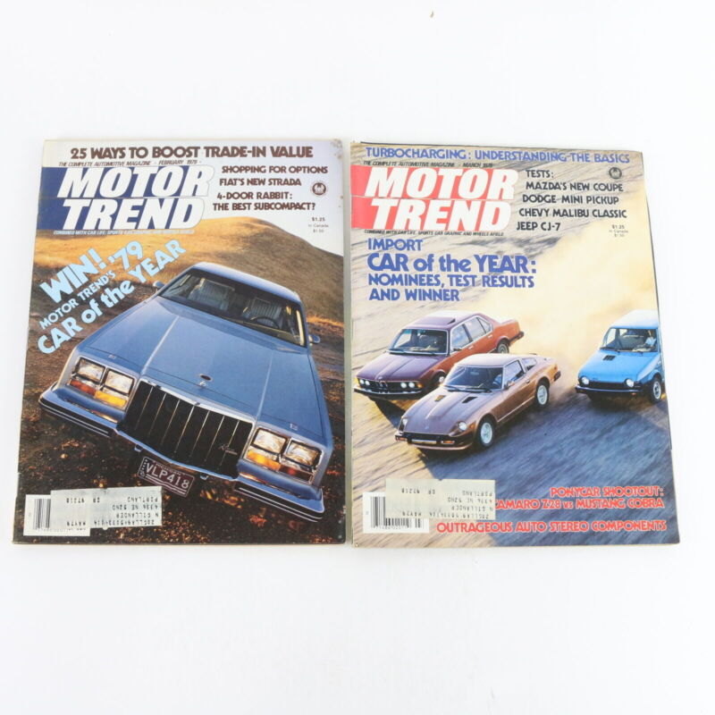 Lot Of 7 Motor Trend Jan Feb Mar Apr May July Aug 1979 Vintage Car Magazines