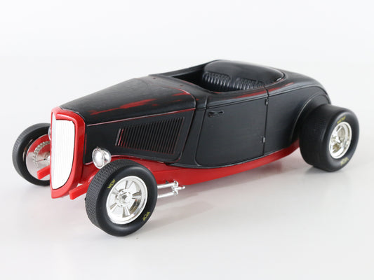 1933 Ford Custom Painted Black & Red Metal Model Car Racing Champions 1:24