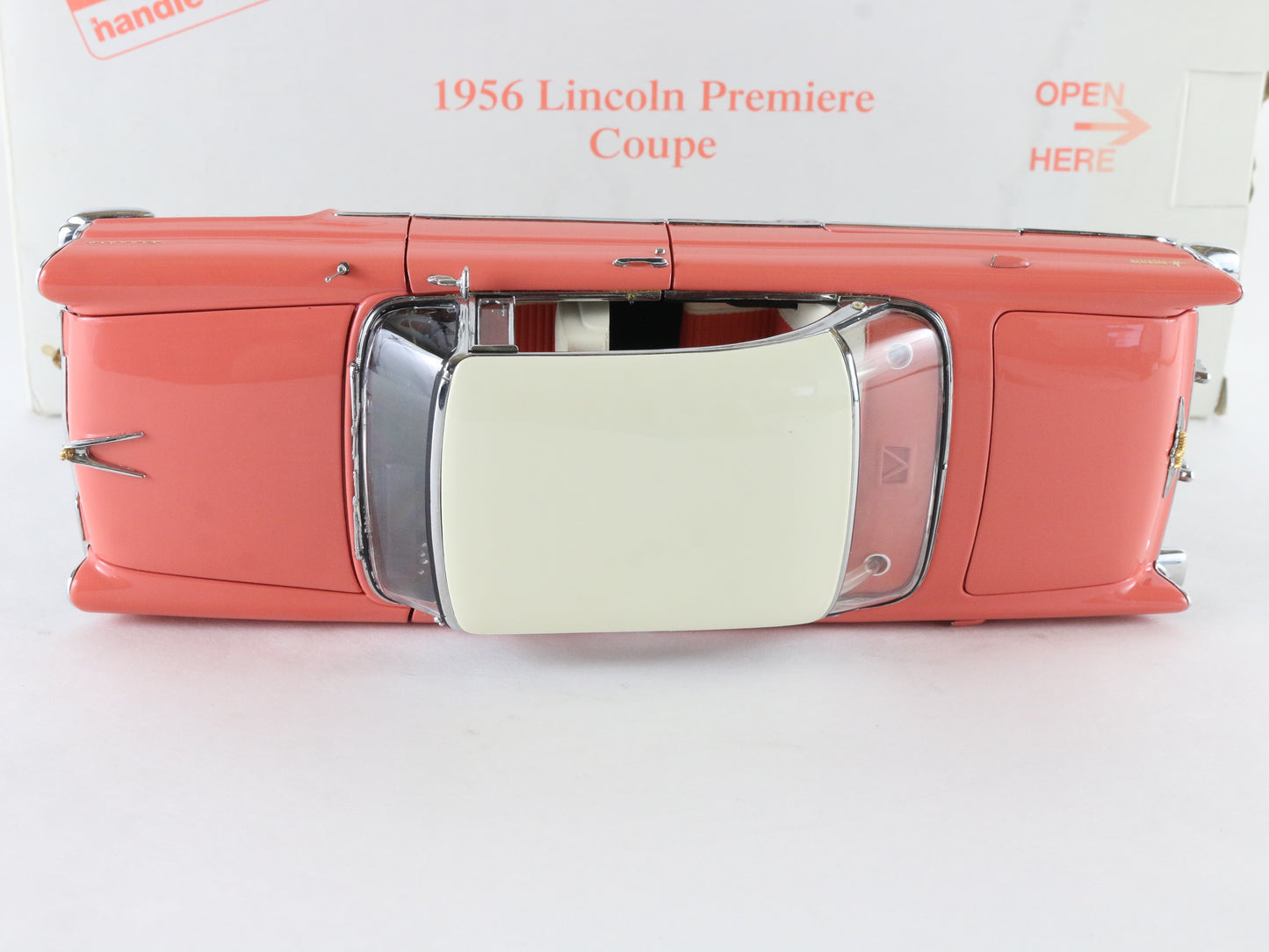 1956 Lincoln Premiere Coupe Coral & White Danbury Mint 1:24 Diecast Model