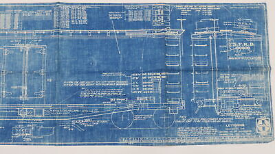 Santa Fe Refrigerator Car Lettering Train Blueprint 17-c 1825 Feb 26 1926 41.75"