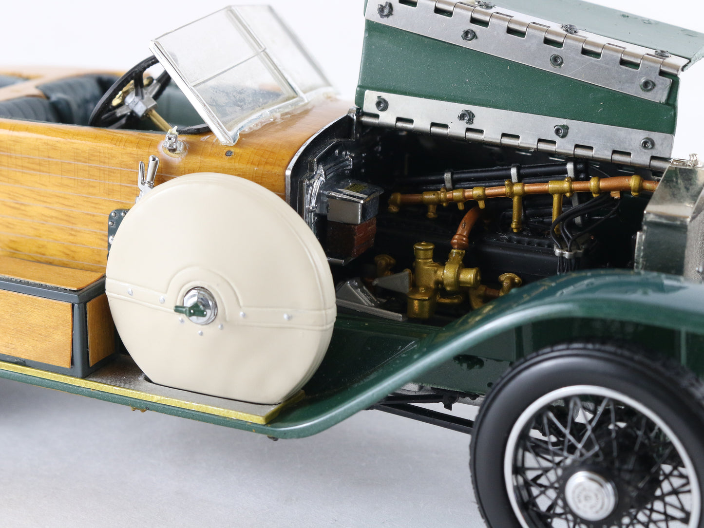 1914 Rolls Royce Silver Ghost Woody Green Franklin Mint 1:24 Model Car