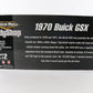 1970 Buick GSX Yellow Body Shop American Muscle ERTL 1:18 Model Car 36520