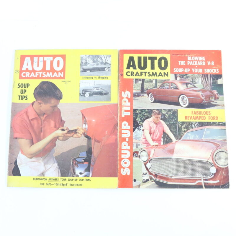 Lot Of 4 Auto Craftsman Dec 1956 Aug Dec 1957 Feb 1958 Vintage Car Magazines