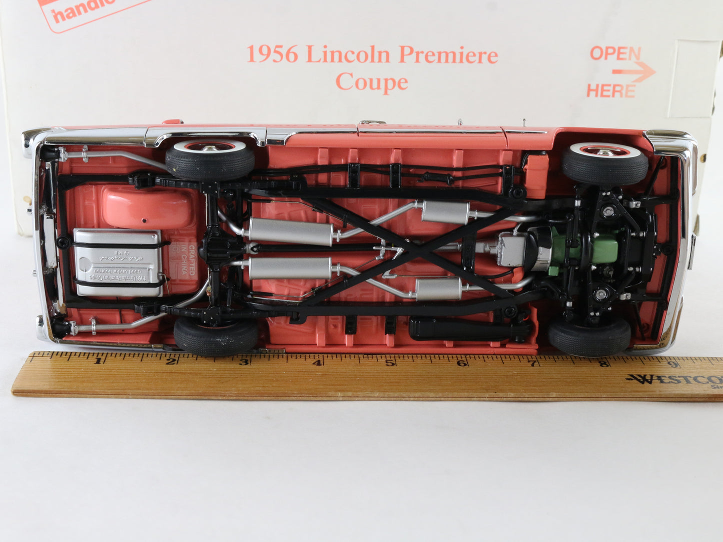 1956 Lincoln Premiere Coupe Coral & White Danbury Mint 1:24 Diecast Model