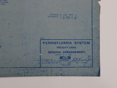 Pennsylvania PRR Freight Car General Arrangement Blueprint C-65591 1920 34.5"