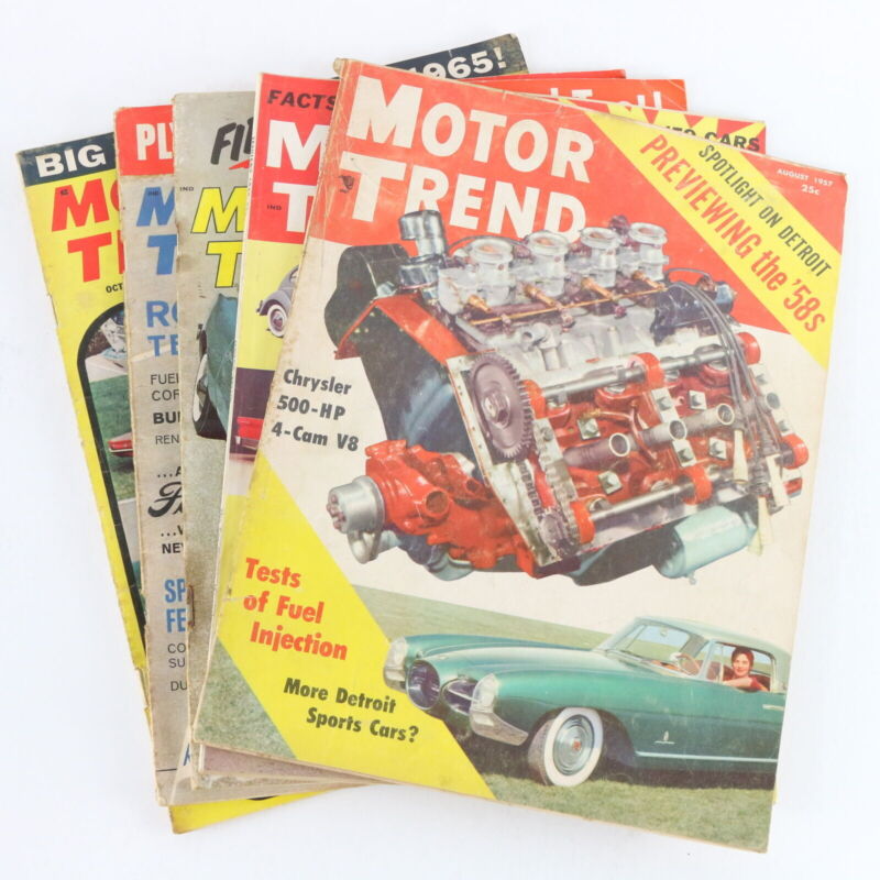 Lot Of 5 Motor Trend Aug 1957 Jan 1959 July Aug 1962 Oct 1964 Car Magazines