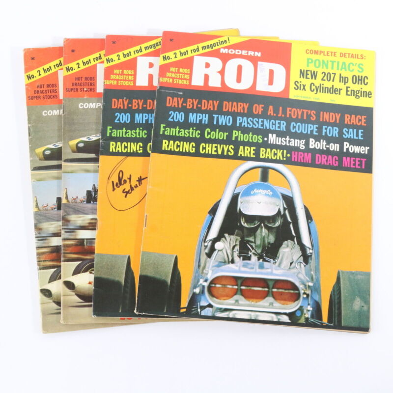 Lot Of 4 Modern Rod No 2 Hot Rod Aug & Sep 1965 Vintage Car Magazines