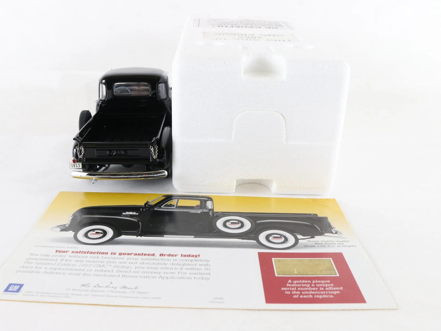 1953 Chevy GMC Pickup Truck Black Limited Danbury Mint 1:24 Diecast 3653/5000