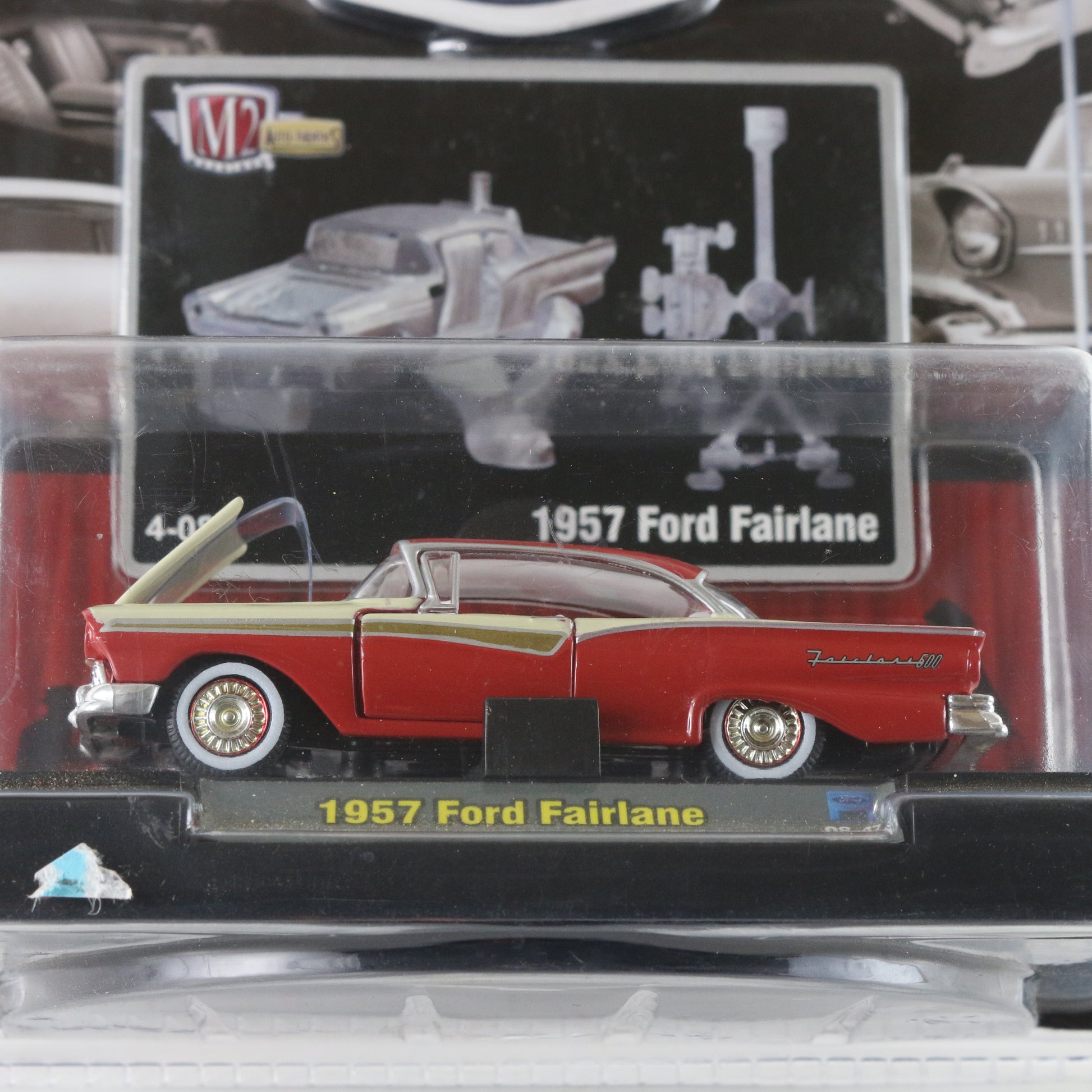 1957 Ford Fairlane Red & White M2 Authentics Model Car 1:64