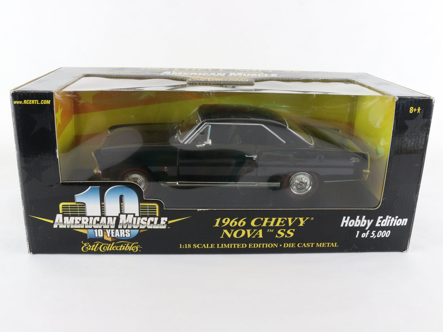 1966 Chevy Nova SS Black 10 Years American Muscle ERTL 1:18 1 Of 5000 36678