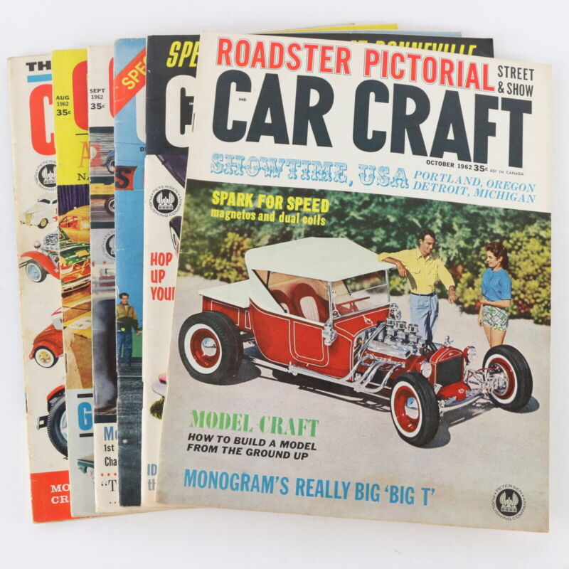 Lot Of 6 Car Craft July Aug Sept Oct Nov Dec 1962 Vintage Car Magazines