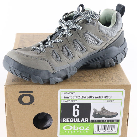 Oboz Sawtooth X Low B-dry Womens Hazy Gray Waterproof Hiking Boots Size 6 USA