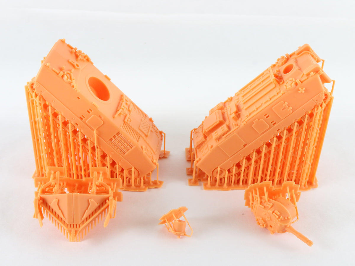Lot Of 2 LVTE-1 Potato Digger & LVTH-6 Gun Carrier 1:72 3D Printed Kits Orange