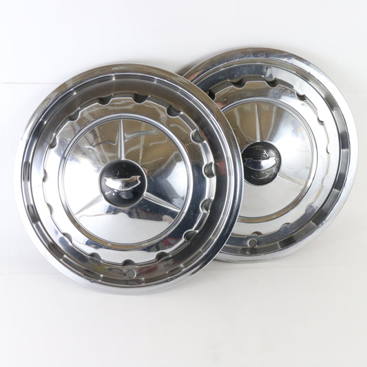 Lot Of 2 Vintage 1949-54 Chevrolet Dog Dish Metal Wheel Hubcap 9.5"