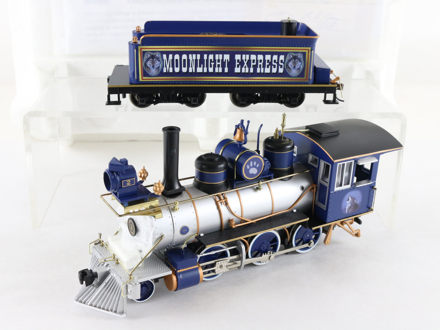 Hawthorne Village Moonlight Express Wolf 2-6-0 Steam Locomotive & Tender