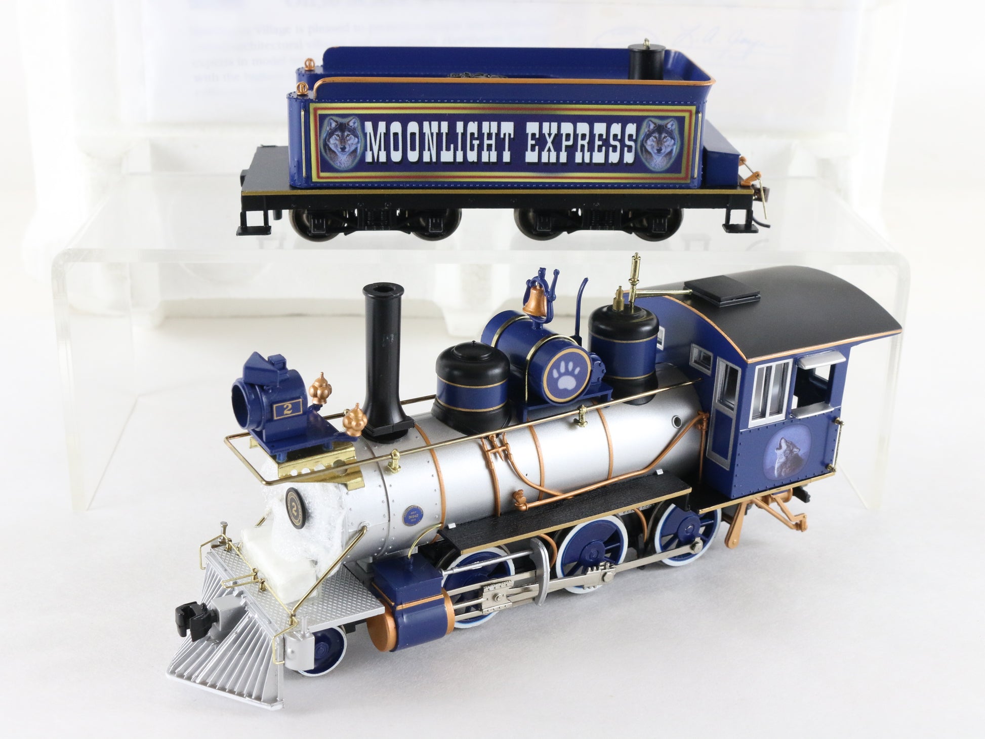 Hawthorne Village Moonlight Express Wolf 2-6-0 Steam Locomotive & Tender