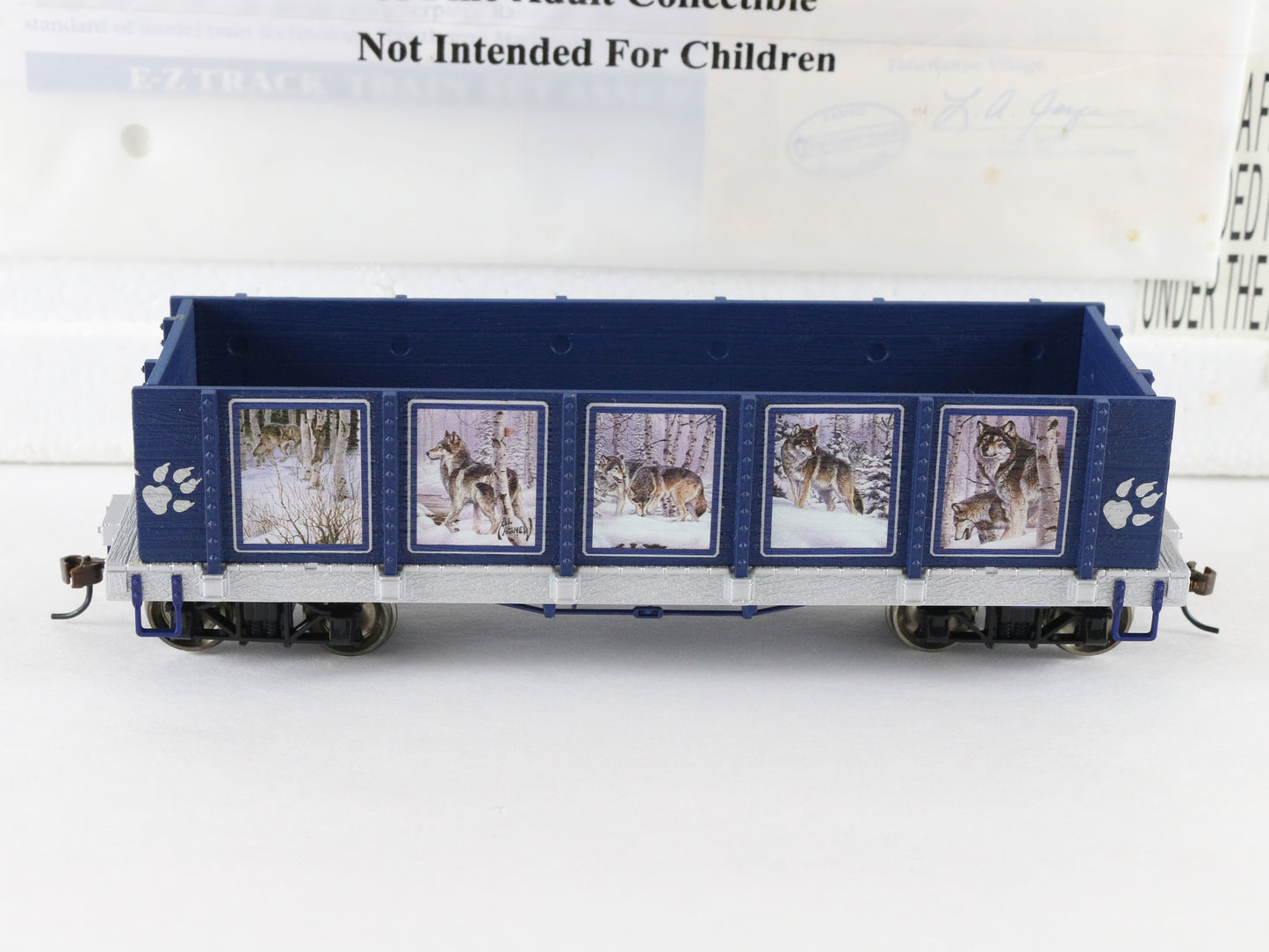 Hawthorne Village HO Wolf Patrol Gondola Train Car W/ Track 14-09137-017