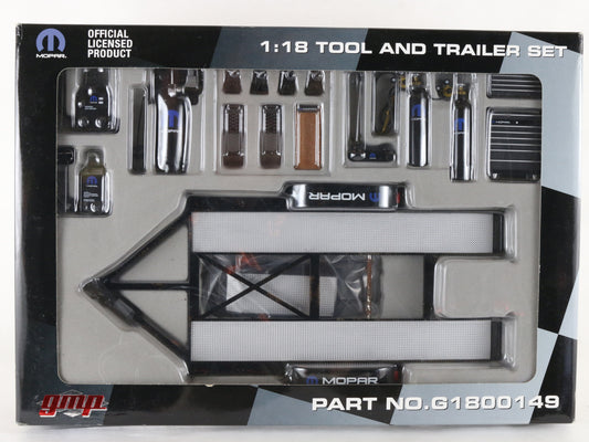 Mopar Tool & Trailer Set Black Diecast Metal GMP 1:18 Model G1800149