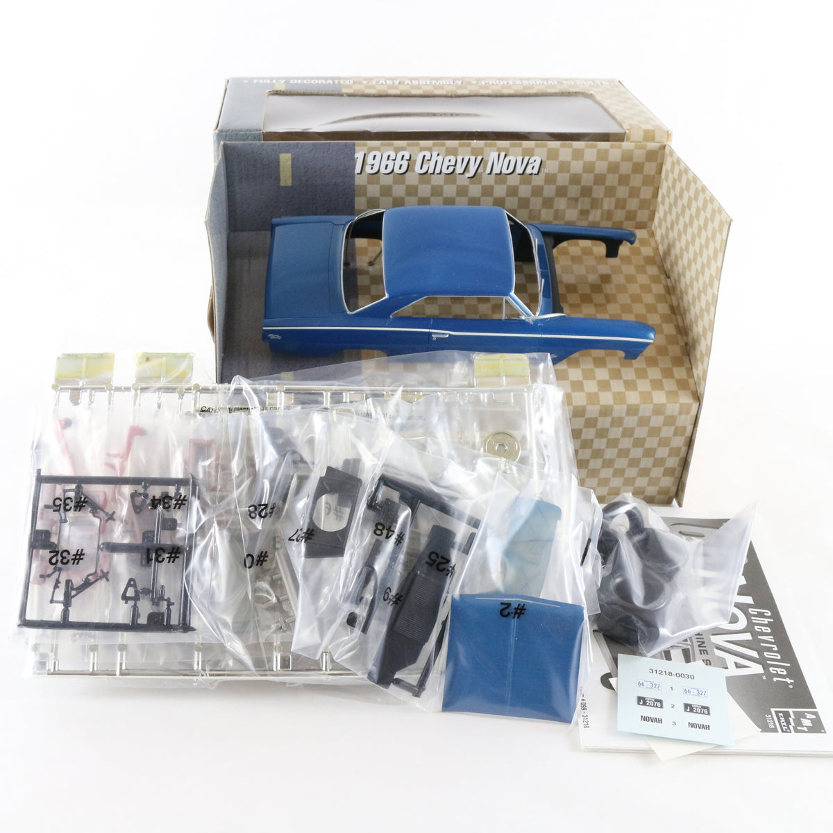 1966 Chevy Nova Pro Shop AMT 1:25 Blue Model Car Kit 31218